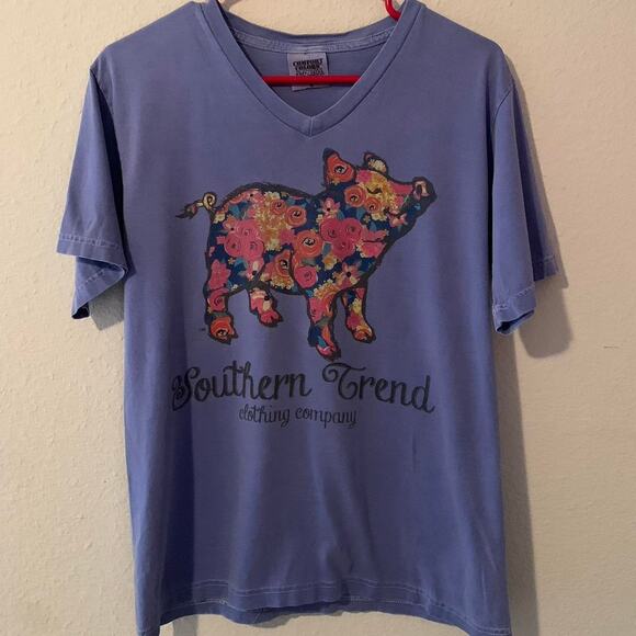 Southern Trend Tops - Southern Trend Clothing Company T-shirt Floral Pig Print Small Preppy Cotton